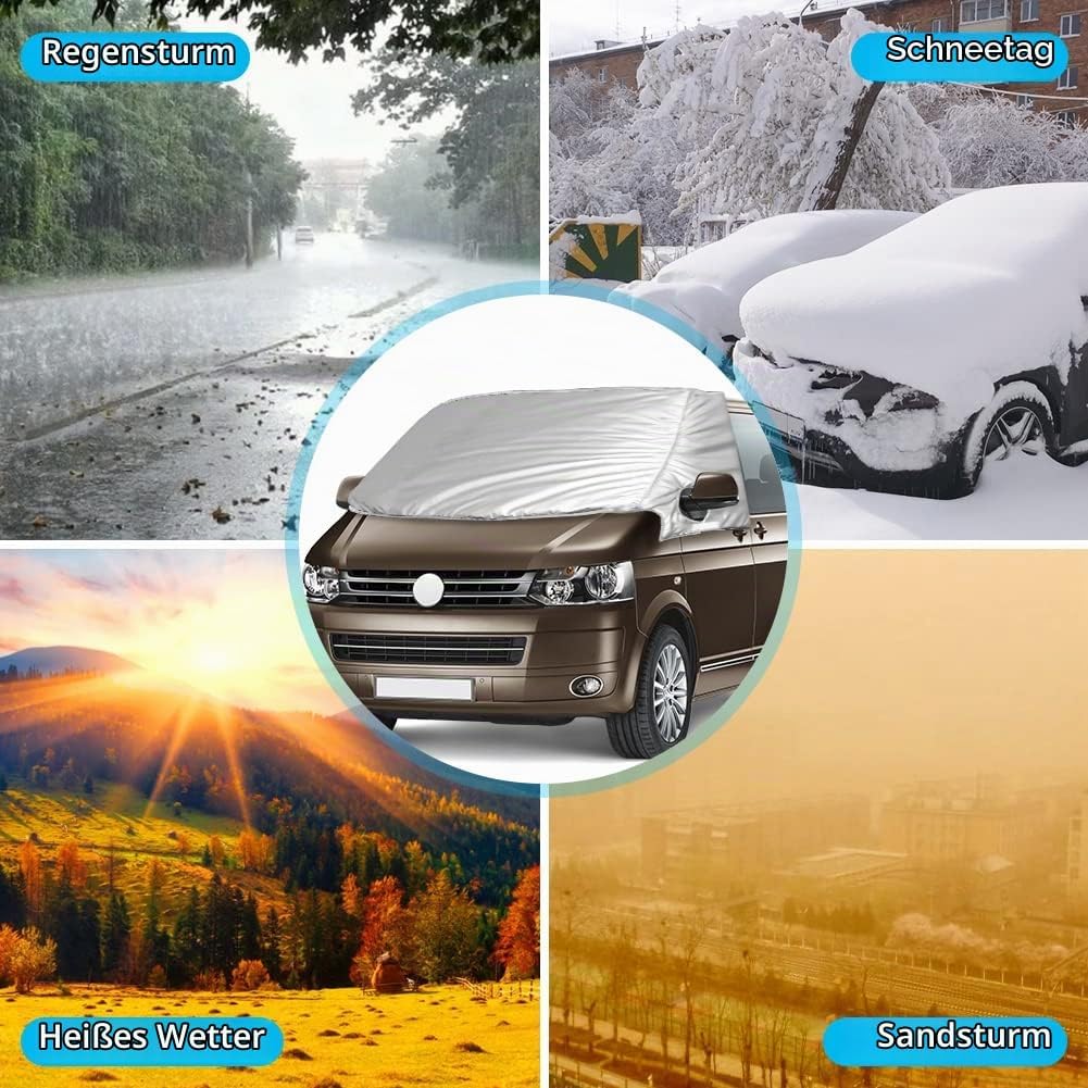 Auto Windschutzscheiben Abdeckung Ersatz für VW T5, Frontscheiben Sonnenschutz, 100% Verdunkelnd, Bl