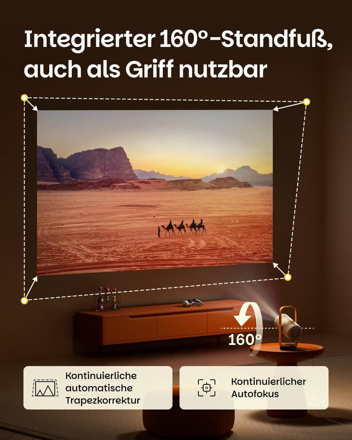 XGIMI Vibe One mit Akku Outdoor mini Beamer mit 70" Outdoor Beamer Leinwand | 1080p Full HD, Sound b