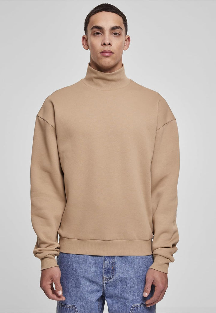 Urban Classics Herren High Rib Neck Crew Sweatshirt 3XL Warmsand, 3XL Warmsand