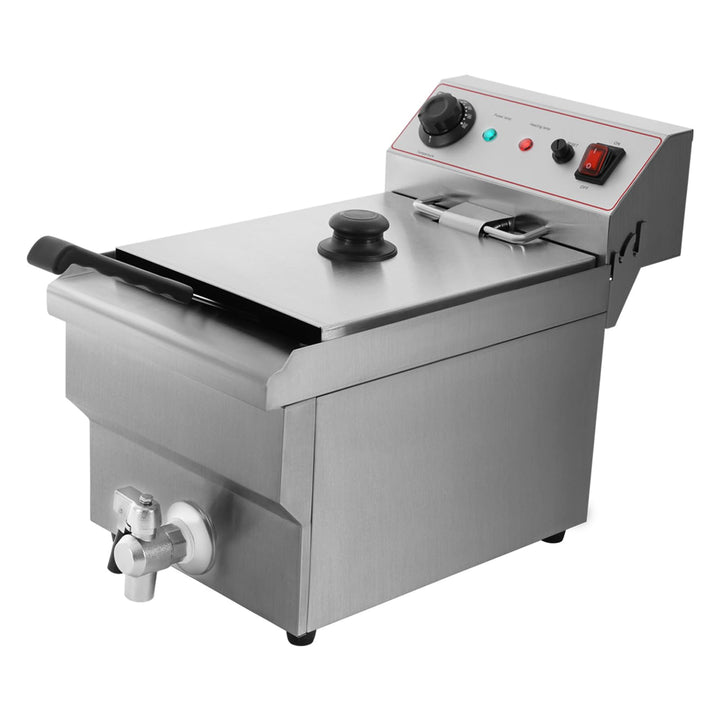 Elektrische Fritteuse 10L Fritteuse Maschine 3000W Edelstahl Gasfritteuse mit Filterkorb 60-200℃ Küc
