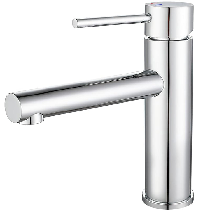 VALAZ Wasserhahn Bad Chrom | Einhebelmischer Waschbecken, Kaltwasseröffnung, Warm und Kaltwassermisc