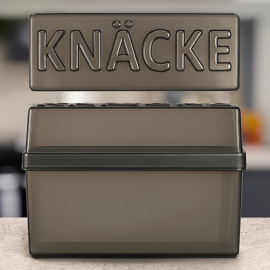 Knäckebrotdose Knäckebrot Box mit Deckel - Brotbox - luftdicht - Aufbewahrungsbox - Transparent/weis