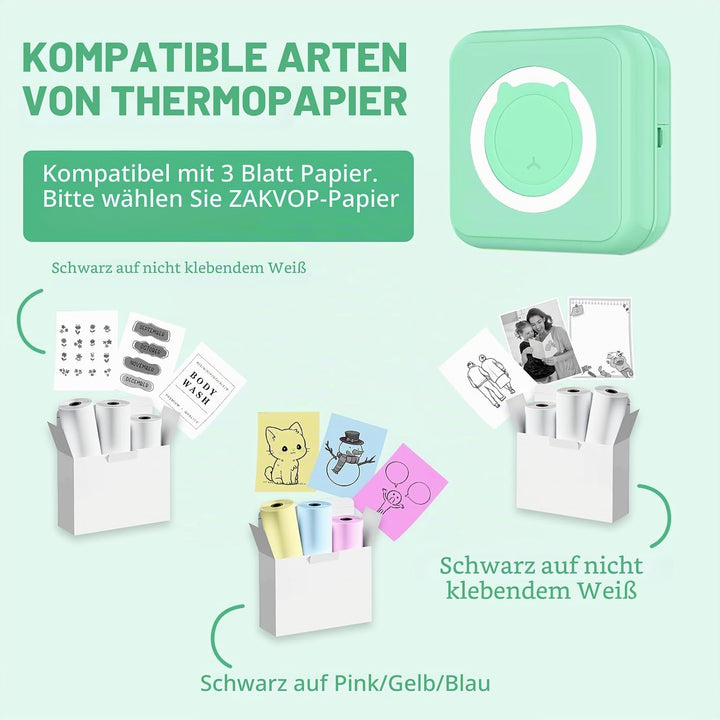 mini drucker für smartphone, fotodrucker für smartphone, mini drucker aufkleber, Bluetooth tragbarer