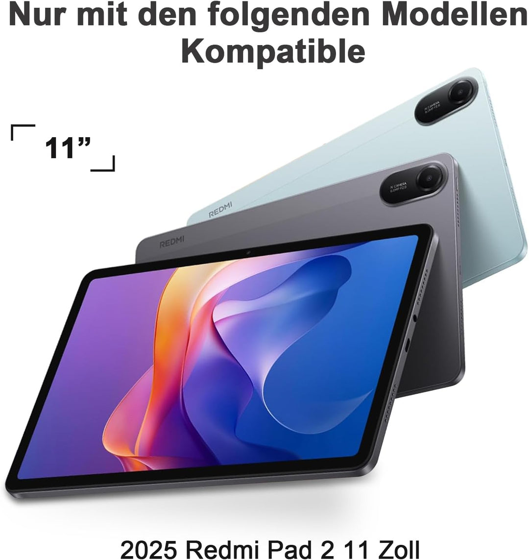 IVEOPPE Tastatur für Xiaomi Redmi Pad 2 &amp; SE 11 Zoll, Hülle mit Bluetooth Abnehmbarer Tastatur für R