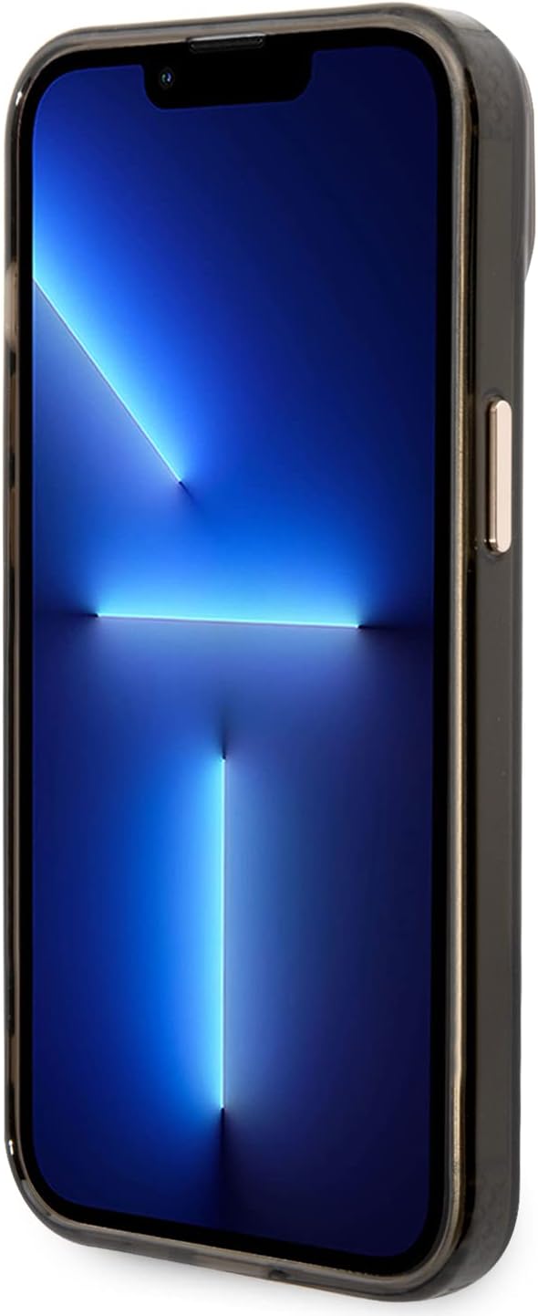 Guess GUHMP14SHTCMK Hülle für iPhone 14 6,1" schwarz/Black Hard case Gold Outline Translucent