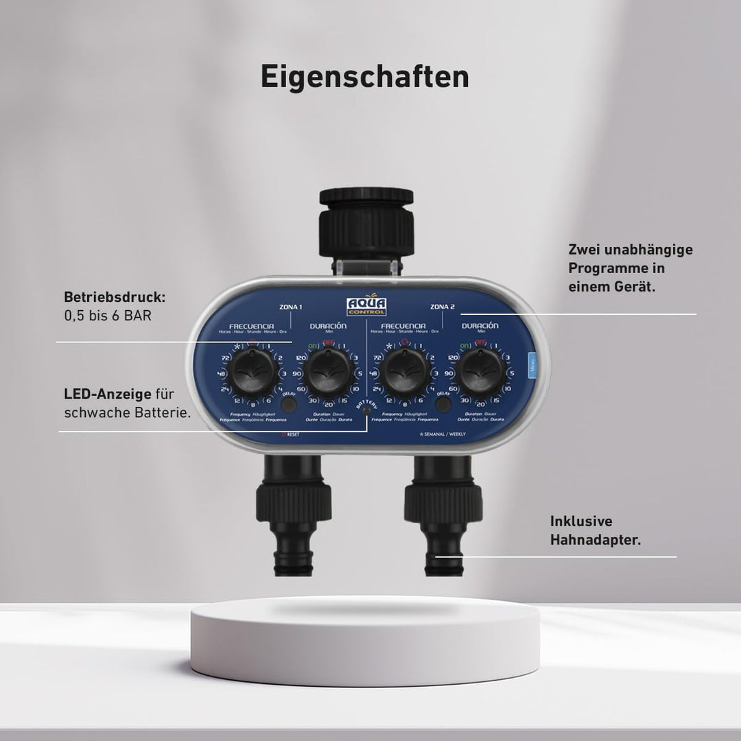 Aqua Control C4011 - Bewässerungsprogrammierer für den Garten - Für alle Arten von Hähnen - Mit 2 ge