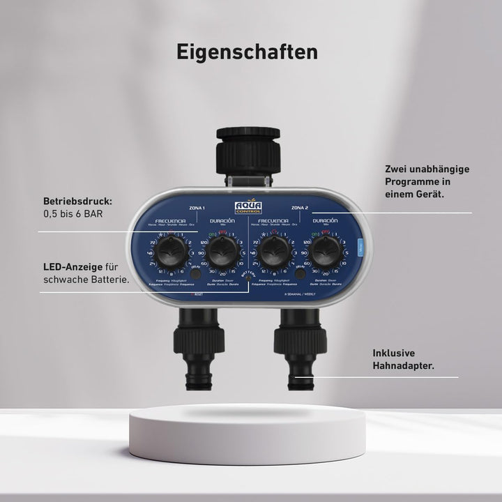Aqua Control C4011 - Bewässerungsprogrammierer für den Garten - Für alle Arten von Hähnen - Mit 2 ge