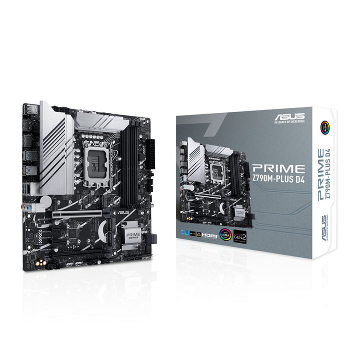 ASUS Prime Z790M-PLUS D4 Gaming Mainboard Sockel Intel LGA1700 (micro ATX, PCIe 5.0, DDR4 Speicher, 