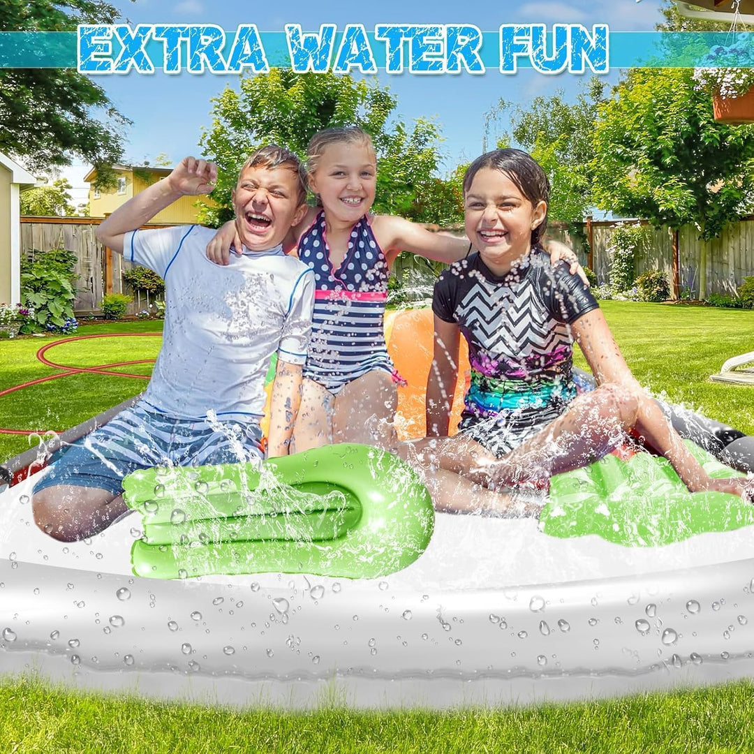 Wasserrutsche Garten für Kinder,Wasserrutschmatte mit Eingebautem Sprinkler