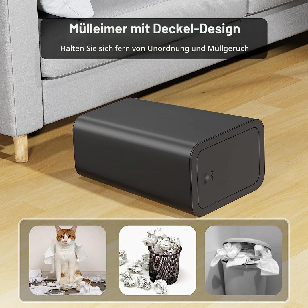 2 Stück Mülleimer Bad,9L Mülleimer Küche,Schmaler Mülleimer Mit Deckel Mülleimer Geruchsdicht Pop-Up