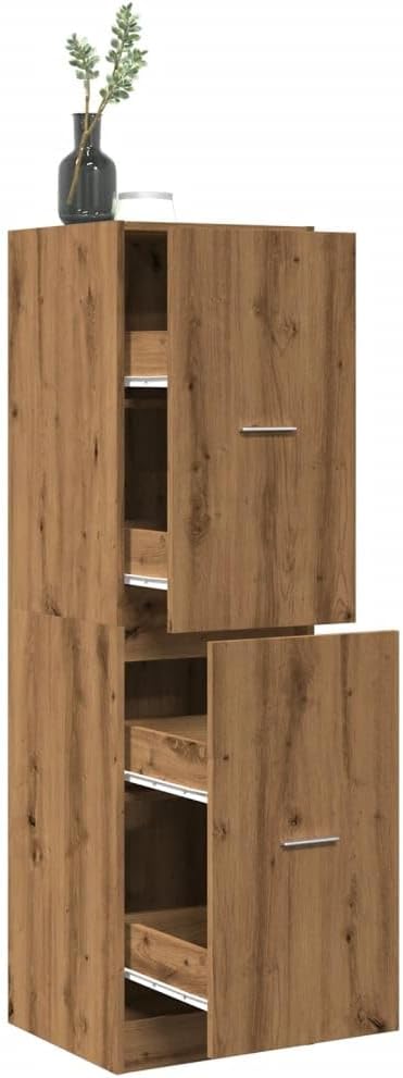 vidaXL Apothekerschrank Artisan-Eiche 40x41x144,5 cm Holzwerkstoff Eiche 40 x 41 x 144.5 cm, Eiche 4