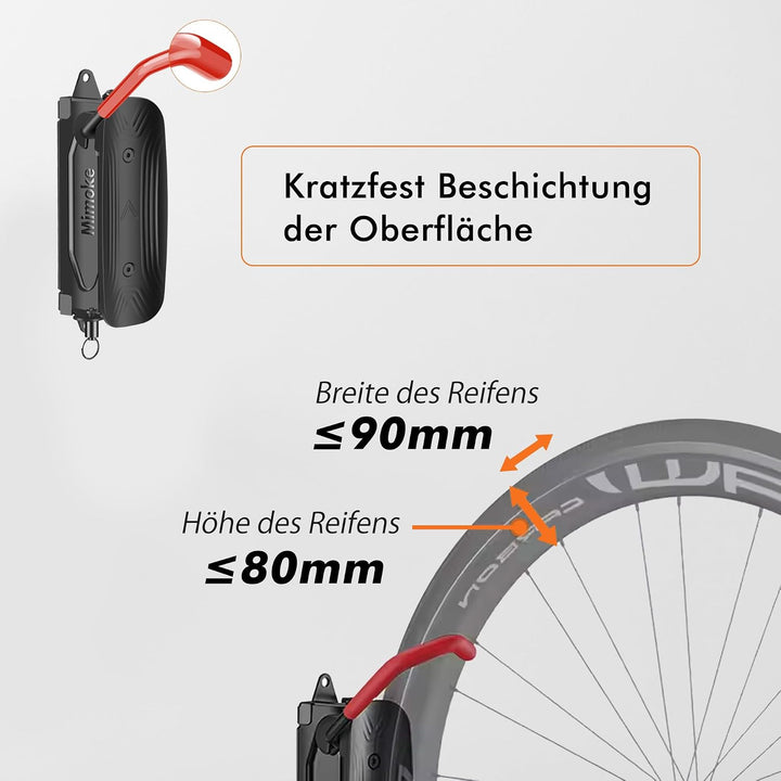 Mimoke Schwenkbare Fahrrad Wandhalterung Vertikaler Fahrradständer - Fahrradhalterung wand für die G
