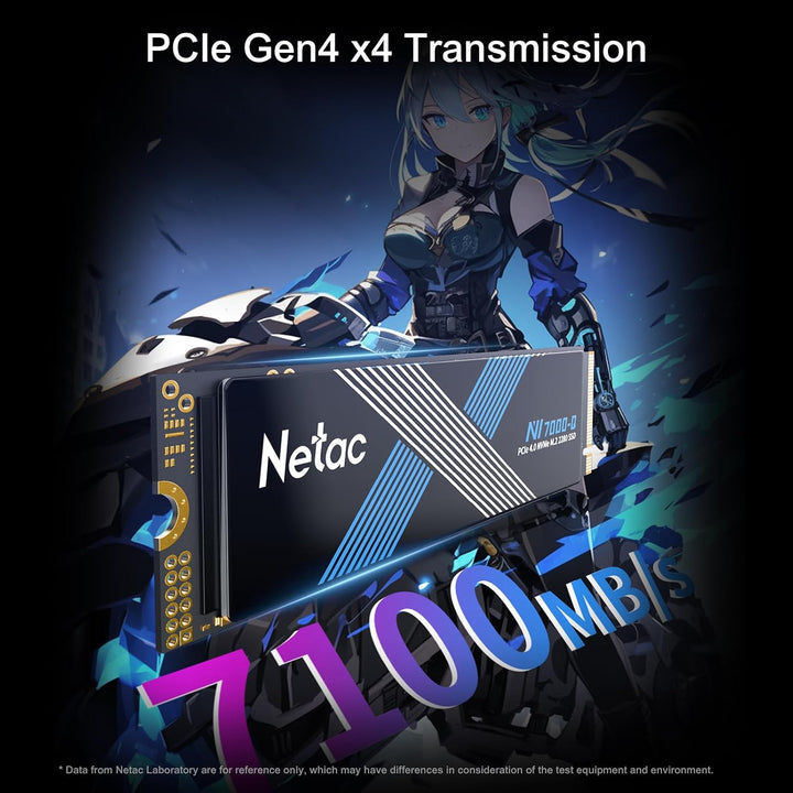 Netac NV7000-Q 2TB PCIe 4.0 Nvme SSD 2TB Bis zu 7100mB/s Internes Solid State Laufwerk für Computer