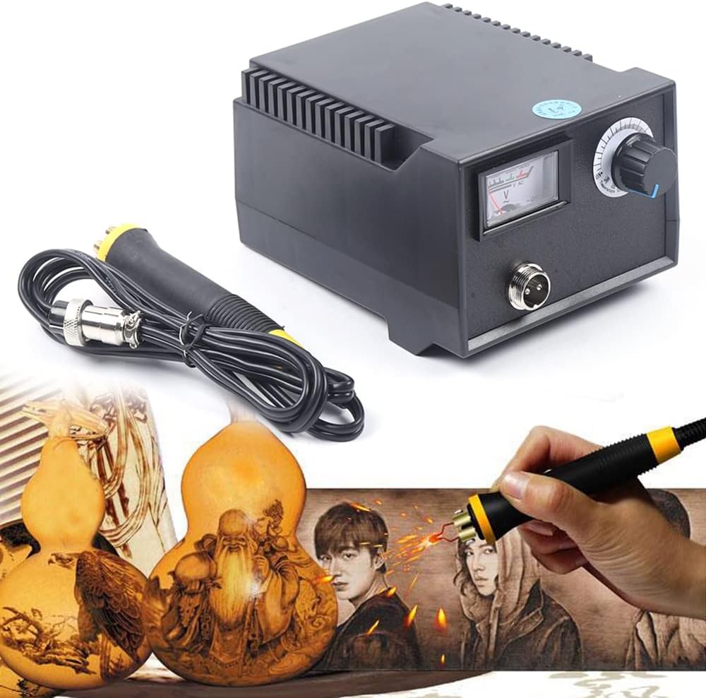 Pyrographie-Maschine Set, 100W Holzbrenner mit LCD-Display und einstellbarer Temperatur, Holzverbren