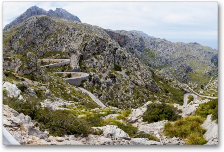 Leinwand · Premium Textil-Leinwand 90 cm x 60 cm quer Blick auf Sa Calobra 60L x 90B cm, 60L x 90B c