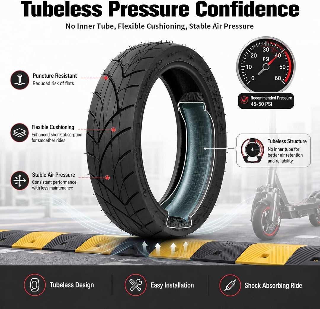 70/60-7.5 Jelly-Reifen - 11 Zoll Rutschfest Tubeless Reifen
