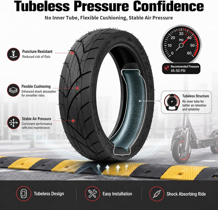 70/60-7.5 Jelly-Reifen - 11 Zoll Rutschfest Tubeless Reifen