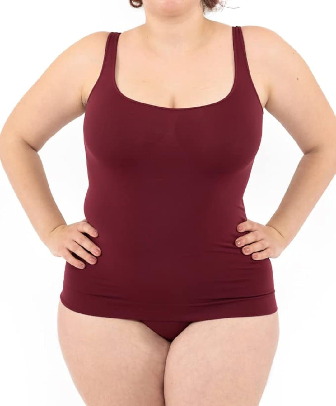 LEELA LAB Unterhemd Damen Grosse Grössen, Tank Top Basic Line, Dünne Träger und Bruststütze, mit Nah