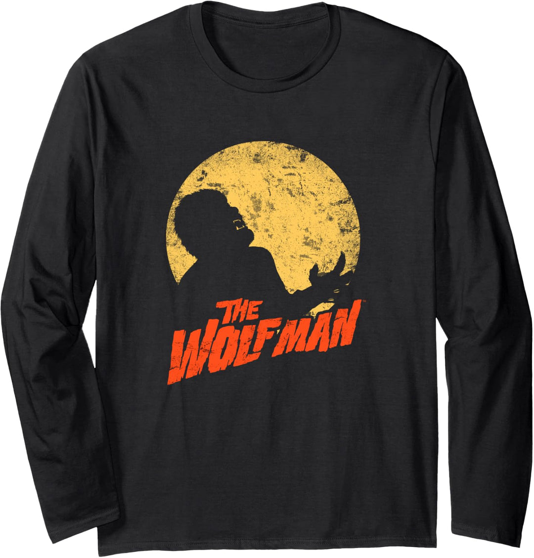Universal Monsters The Wolfman Moonlit Silhouette Langarmshirt
