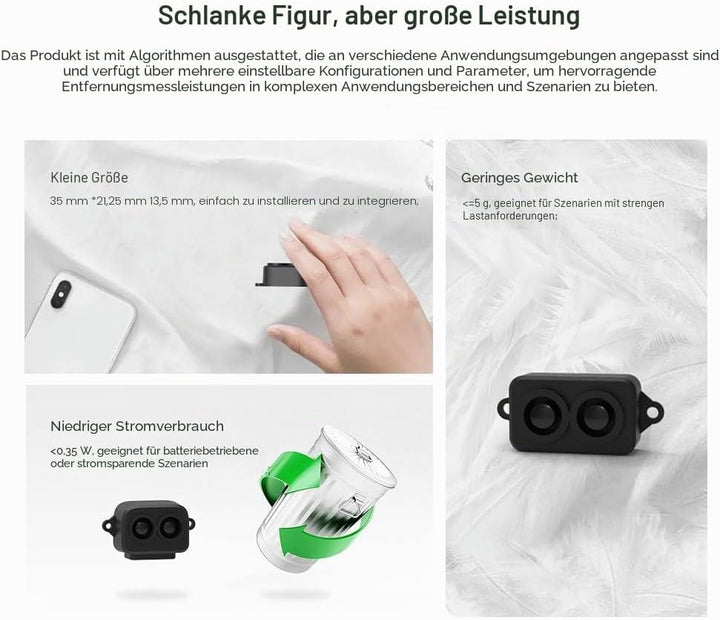 SmartFly Info TF-Luna Lidar-Sensor 0,1–8 m Kurzstreckenentfernung, Einpunkt-Rangefinder-Modul, UART/