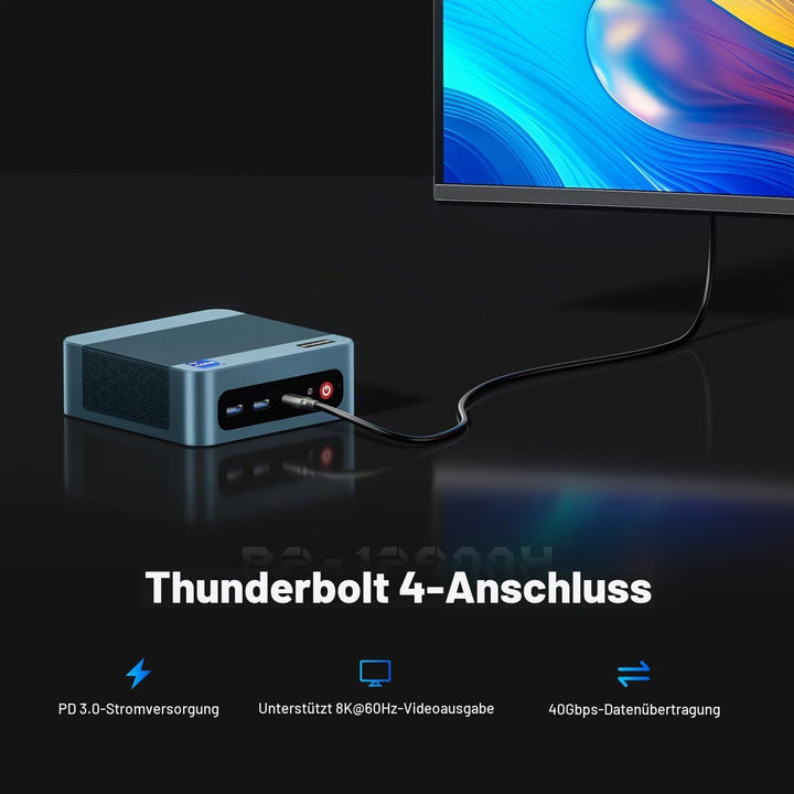 BOSGAME P2 Pro Mini-PC, Intel Core i9-12900H Prozessor bis zu 5,0 GHz, Windows 11 Pro Mini-Computer,