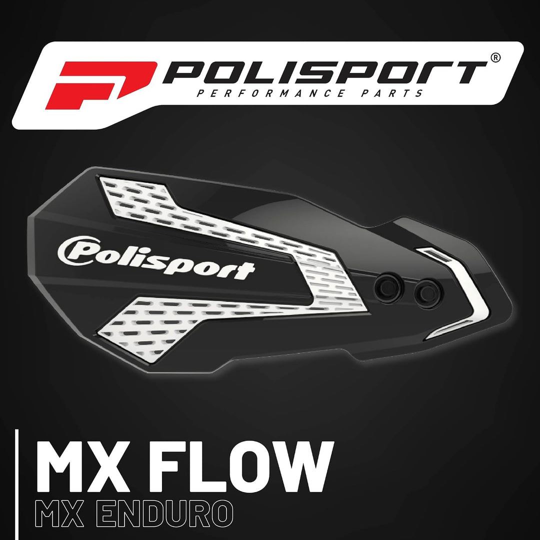 POLISPORT 8308200001 - Handprotektoren MX FLOW 1 MX-Style Befestigungspunkt aus Kunststoff inklusive