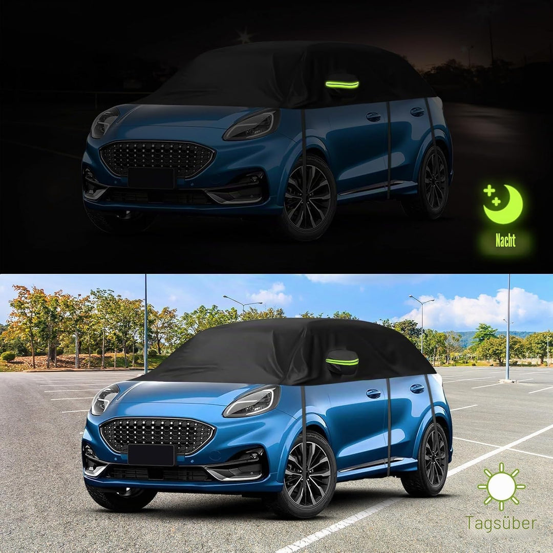 Halbe Autoabdeckung Ersatz für Ford Puma 2019-2024, Halbgarage Upgrade Verdickter Allwetter Halbabde