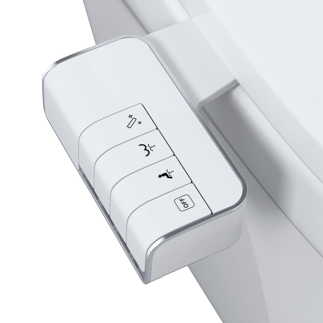 Hibbent Push-Button Bidet Toilettensitzaufsatz mit Nicht-elektrischer Doppeldüse, Einstellbarer Wass