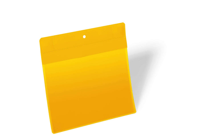 Durable Magnetische Kennzeichnungstasche Extra Stark A5 quer, Packung à 10 Stück, Gelb, 174604 A5 Qu