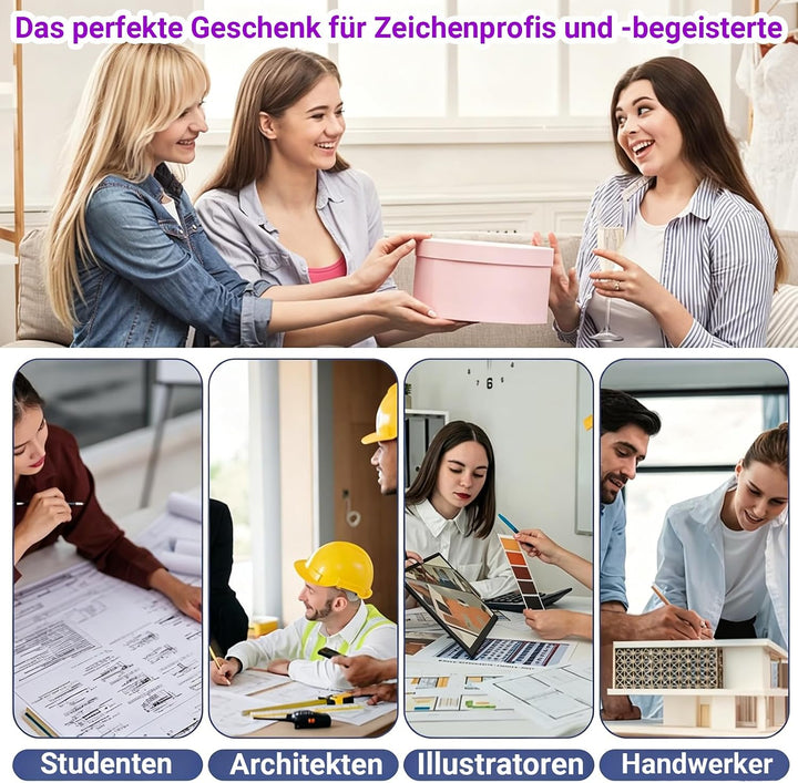 A3 Zeichenbrett Professioneller DIN A3 geo-Board zeichenplatte mit Schnell-Zeichendreieck, Parallel-