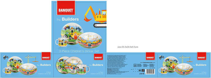 Banquet Builders Kinder-Set, Keramik, Dekoration der Baumeister, 20,5 x 20,5 x 10 cm
