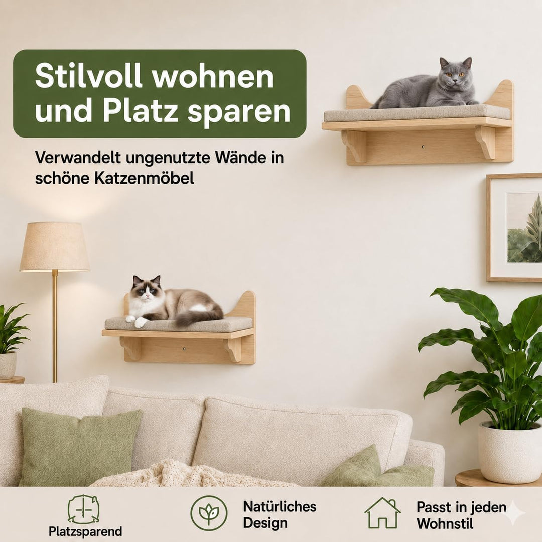 Kletterwand Katzen, Grosses Katzenregal zur Wandmontage 15*11 Inch, 15*11 Inch