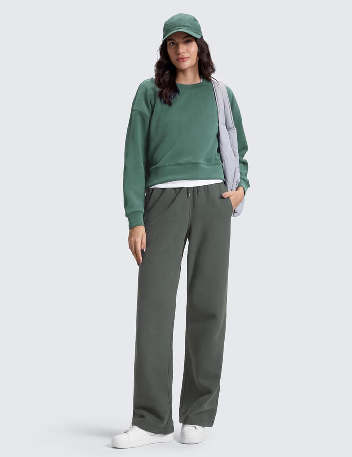CRZ YOGA Fleece Gefütterte Sweatpants 71/76/81 cm | Gerade Bein, Mittelschwer, Casual, Weich, Atmung