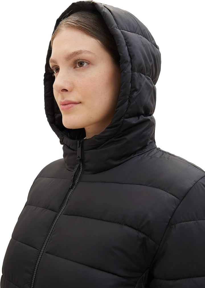 TOM TAILOR Damen 1038990 Lightweight Steppmantel (1er Pack) 44 14482 - Deep Black, 44 14482 - Deep B