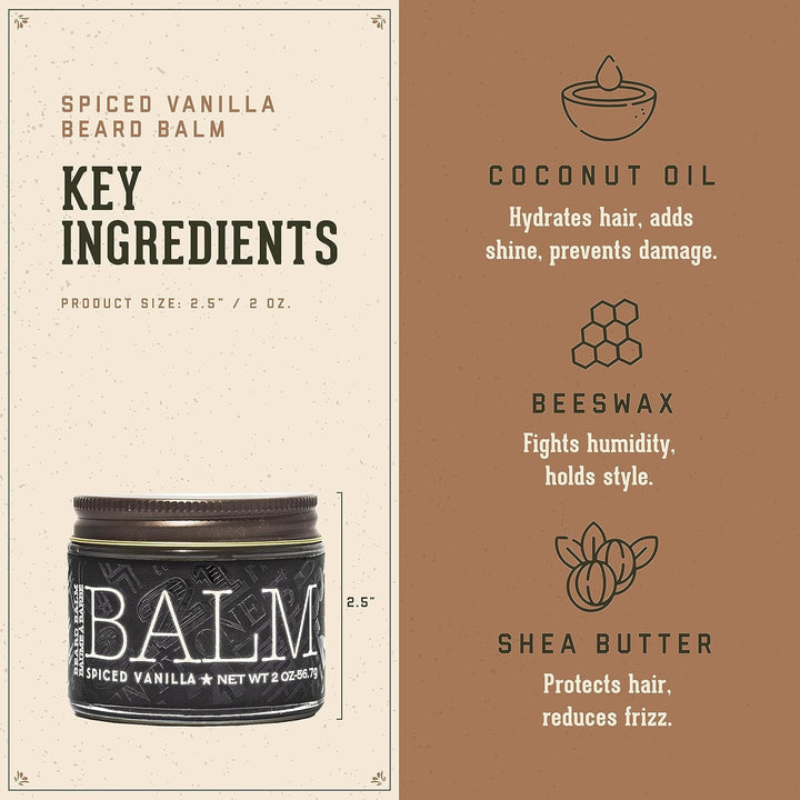 18.21 Man Made Beard Balm - Spiced Vanilla for Men 2 oz Balm