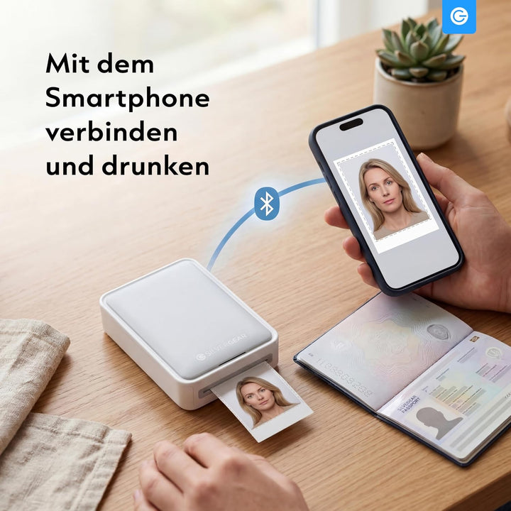 Silvergear® Fotodrucker für Smartphone | Mini Drucker Bluetooth mit App | iOS &amp; Android | 300dpi Sof