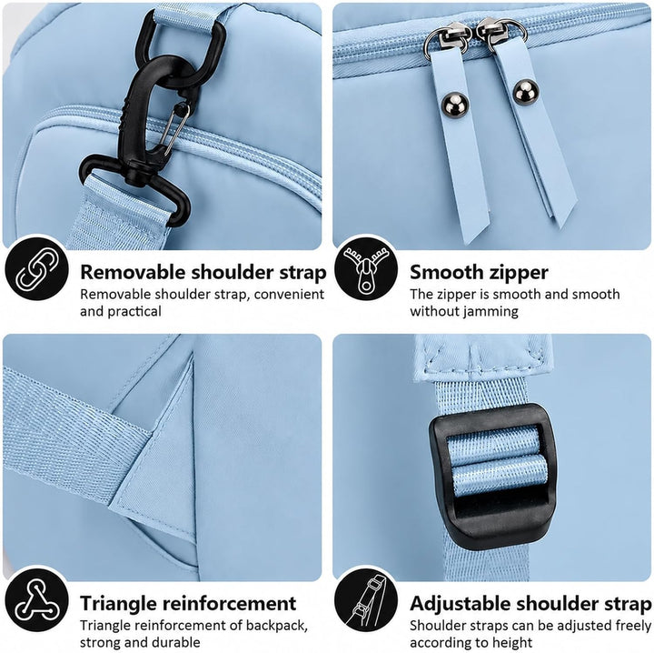 Sporttasche mit Rucksackfunktion, Reisetasche Gross für Damen und Herren, Weekender mit Schuhfach, S