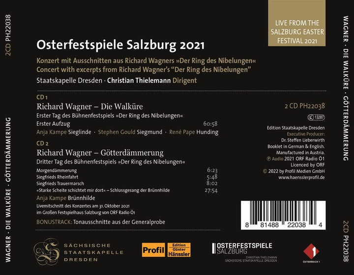Wagner: Winterstürme-Salzburger Festspiele, Audio-CD
