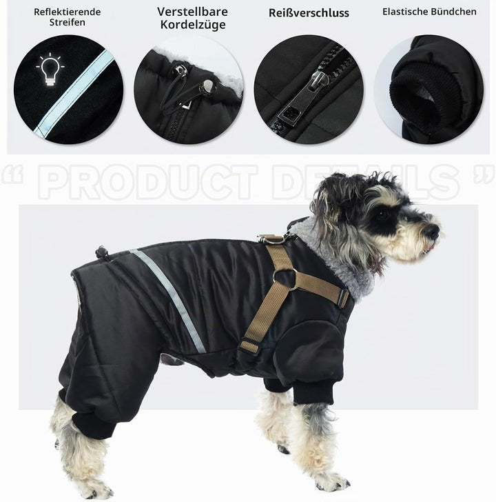 Hundemantel Mittelgrosse Hunde, Hunde Wintermantel mit Geschirr Hundeweste Winter Hundemantel Reflek