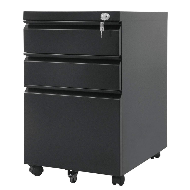 Maclean MC-850 Büro-Rollcontainer mit Schloss Bürodatenschrank Büro-Rollcontainer 3 Schubladen 39x64