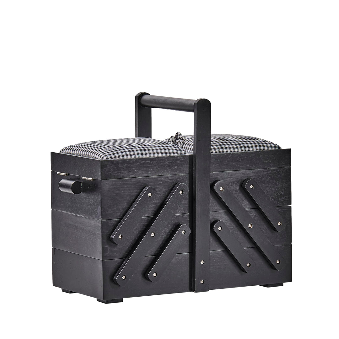 Prym - Prym Klassisches Design Lackiertes Gummiholz (36X19X30Cm) Schwarzer Eleganter Nähkasten mit 3