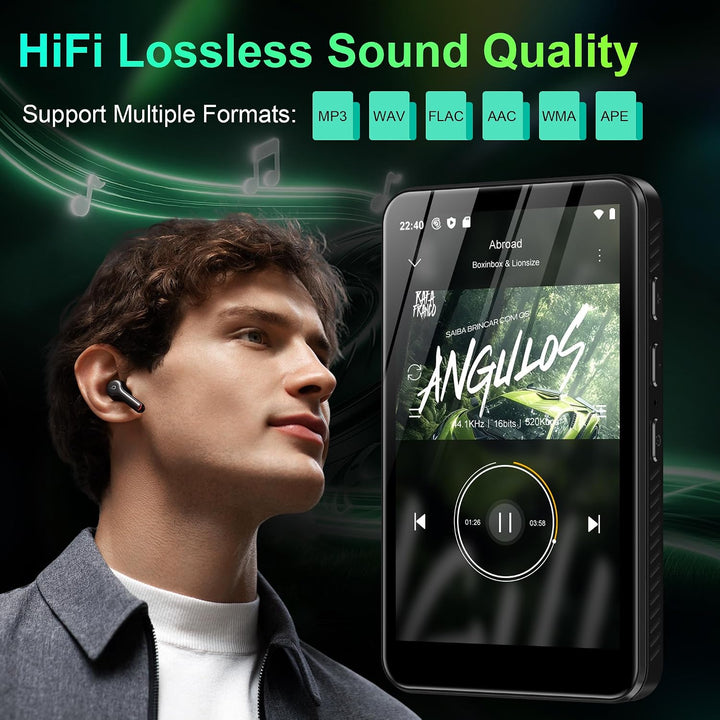 SWOFY D08 Android 13 MP3-Player, 4-Zoll-Touchscreen, Bluetooth &amp; WLAN, 32GB Speicher, kompatibel mit