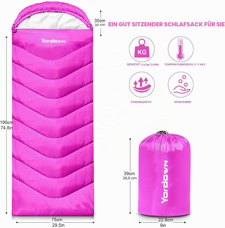Schlafsack Outdoor Camping für Erwachsene Kinder, Schlafsäcke Sommer Winter 3-4 Jahreszeiten, Decken