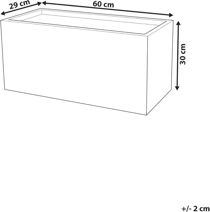 Praktischer Blumentopf 60 x 29 x 30 cm Steingemisch weiss Myra