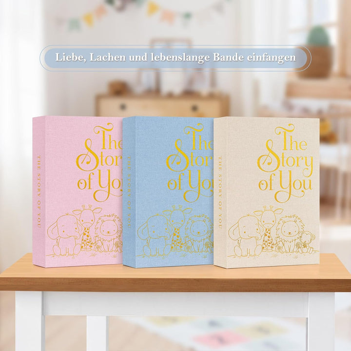 Ywlake Baby Fotoalbum 10x15 300 Fotos, The Story of you Leinen Baby Fotobuch Einsteckalbum Babyalbum