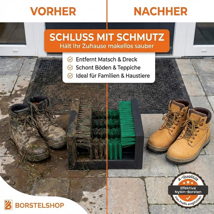 Borstelshop Schuhabstreifer Kunststoff - Fussabtreter Aussenbereich - Fussabtreter Aussen - Robuster