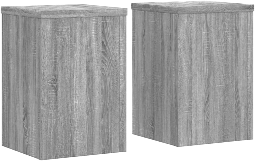 Pflanzenständer 2 STK. Grau Sonoma 20x20x30 cm Holzwerkstoff Pflanzenregal, Blumenregal Indoor/Outdo