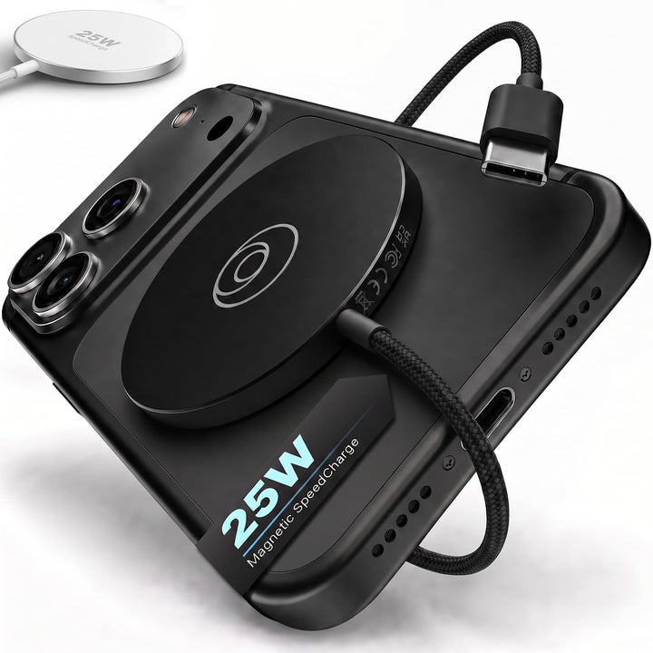 Mag-Safe 25W Ladegerät, Wireless Charger Ladepad [mit 1,2 M Kabel] für iPhone 17/16 Pro Max, Google