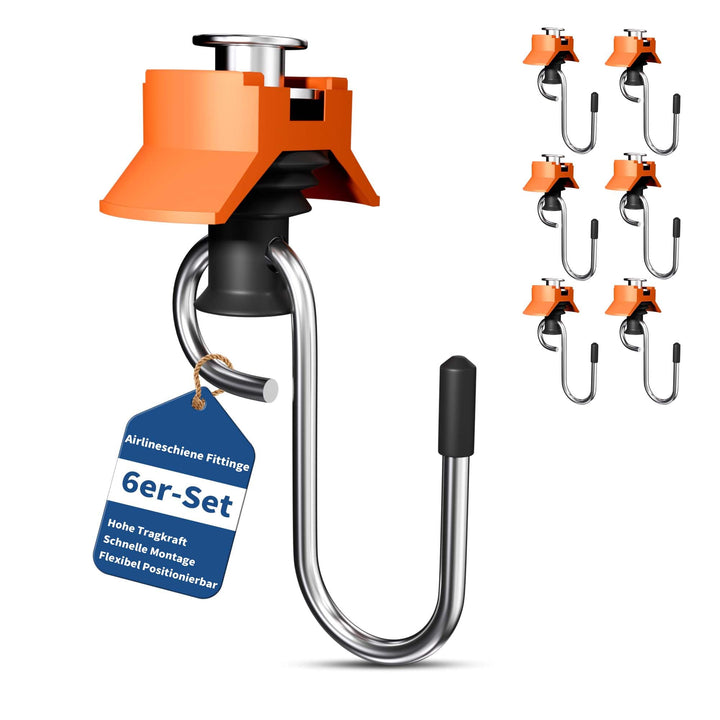 Airlineschiene Fitting, 6 Stück, bis 50kg,zum Aufhängen &amp; Befestigen