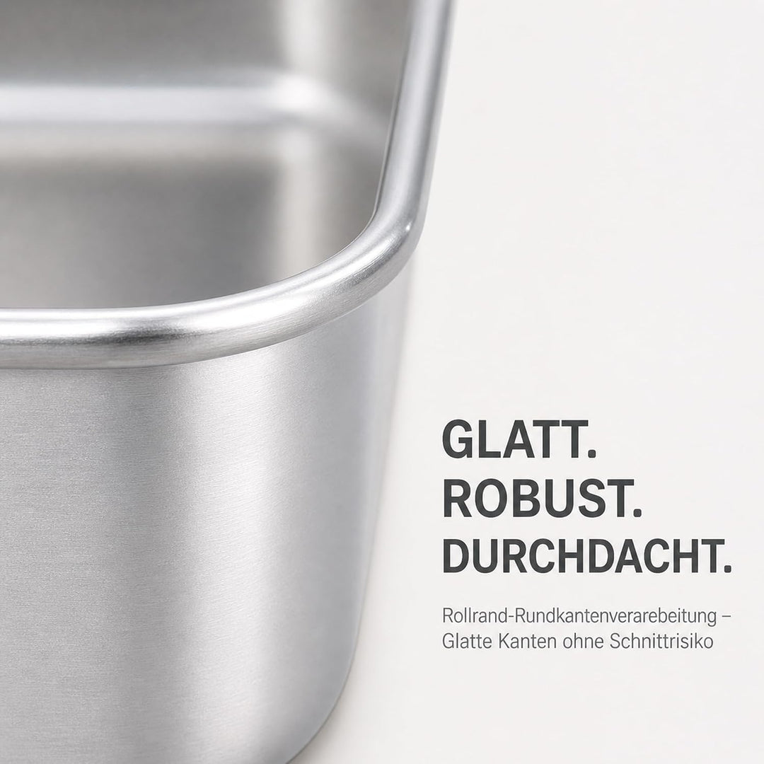 ZOENHOU 3 Stück Brotbackform Edelstahl, Kastenform Gross | 33x15x6,5cm Rechteckig Kastenbackform, To